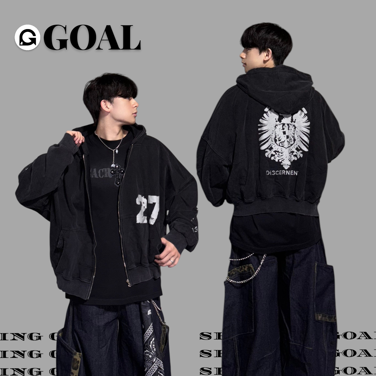 (GOAL) DCM 復古 老鷹圖騰 27 短版外套 秋冬款