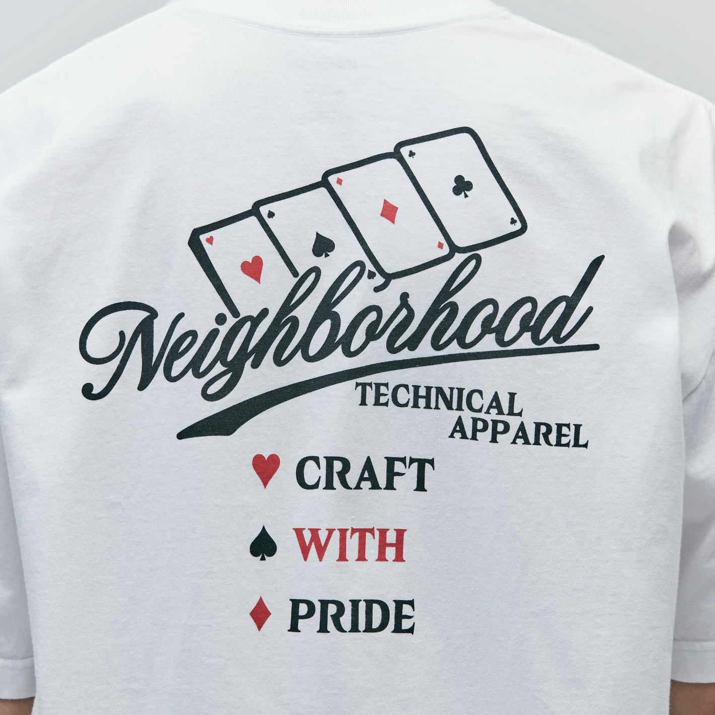 -(B3b03)-NEIGHBORHOOD  NH . TEE SS-8 撲克牌 插圖 短Ｔ黑色-252PCNH-ST08