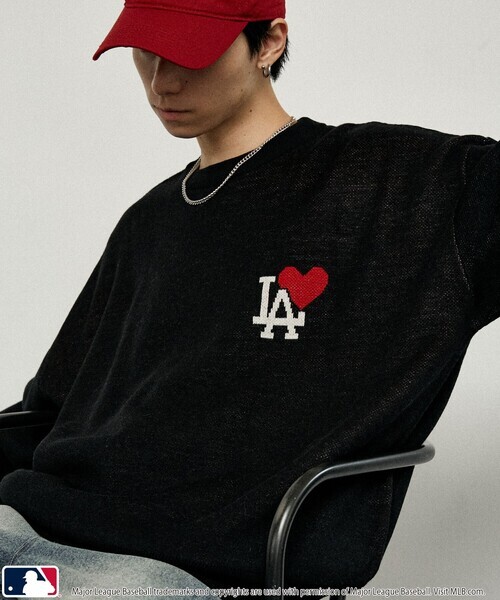 日本🇯🇵連線 MLB 日本支線 愛心LOGO刺繡針織衫 隊徽 刺繡 休閒 羅紋設計 毛衣 針織衫 長袖 oversized 寬鬆 6款(任買兩件711免運)/預購