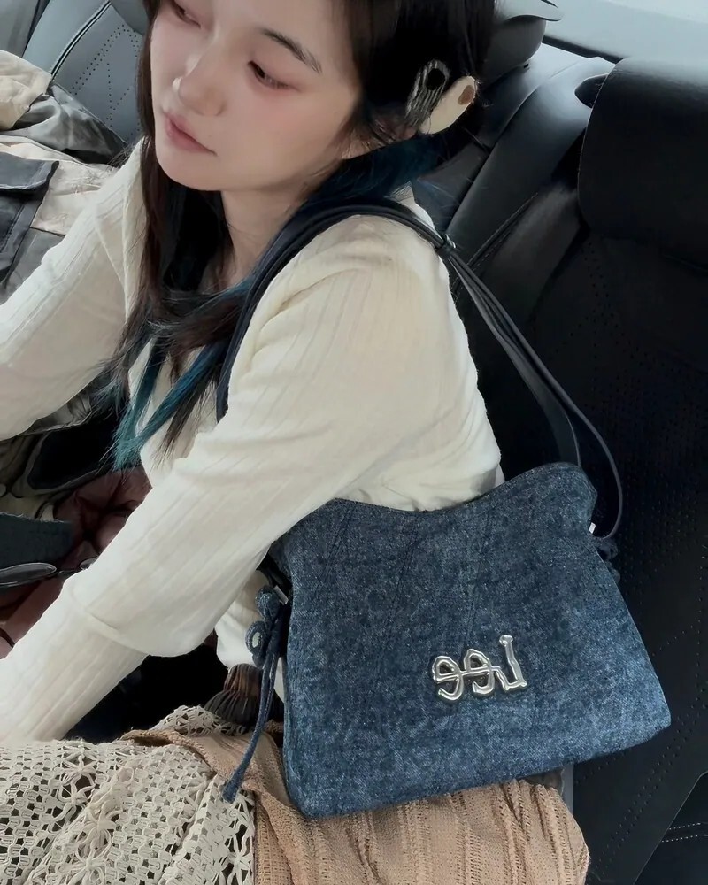 Lee 花結 水洗 抽繩水桶包