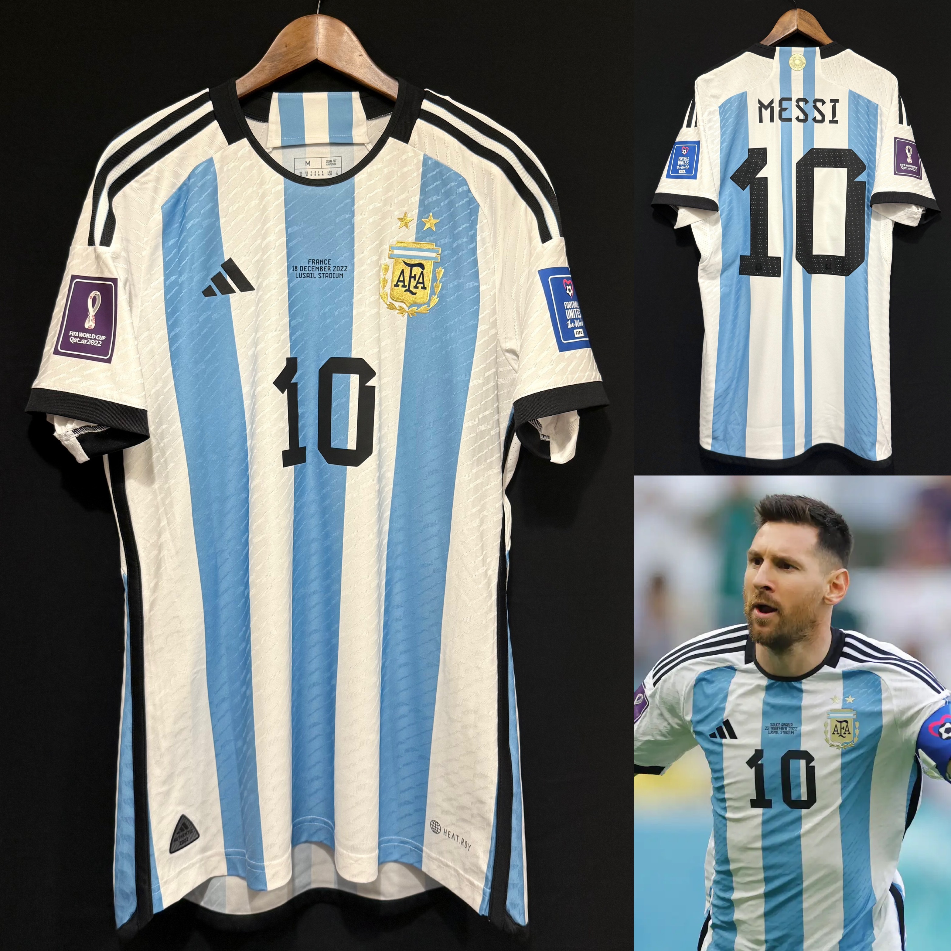 (BNWT) Argentina 2022 FIFA World Cup Adidas Home Authentic Player Shirt #10 MESSI