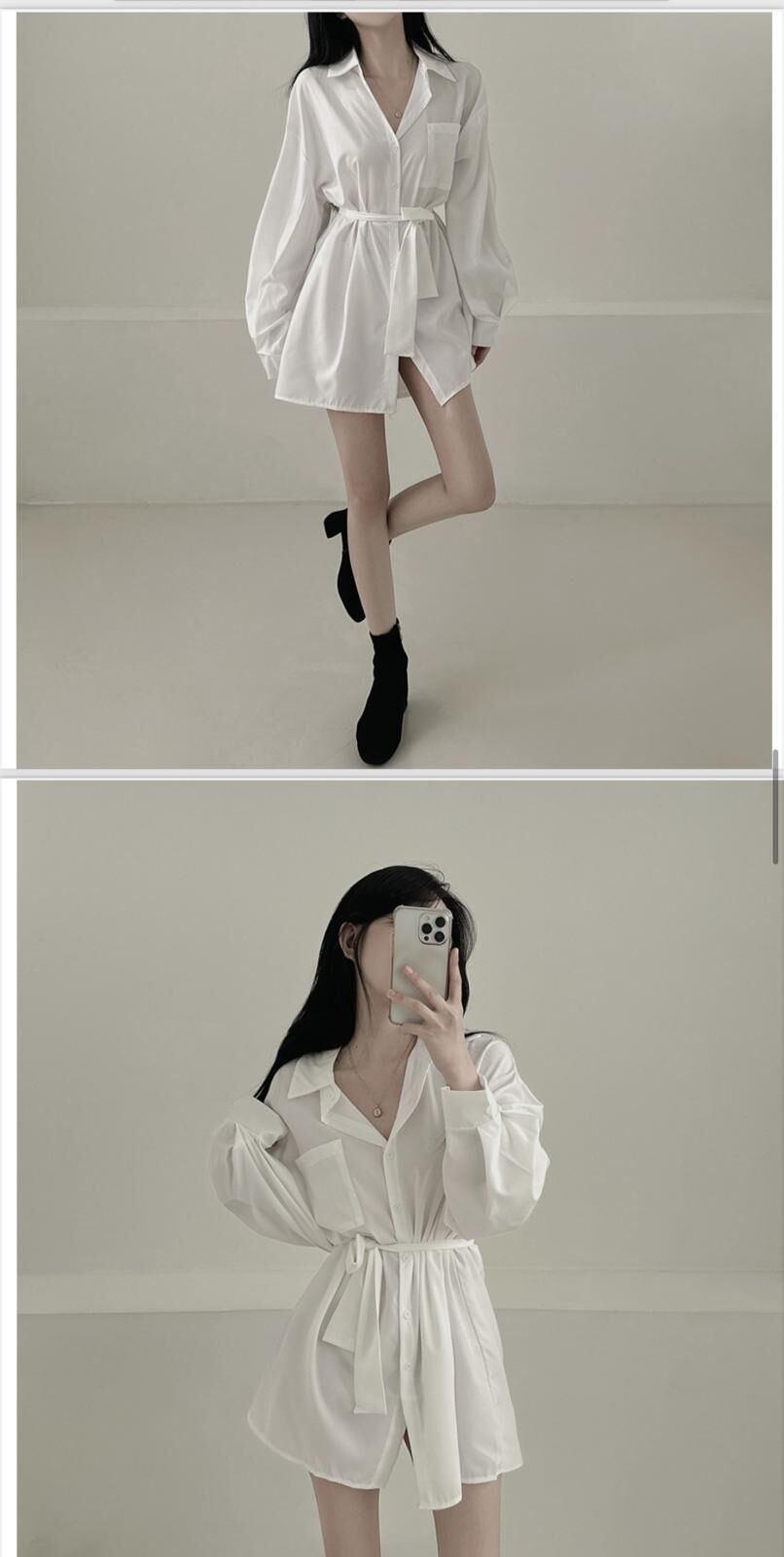 【直播】BL091134 白色蝴蝶結襯衫