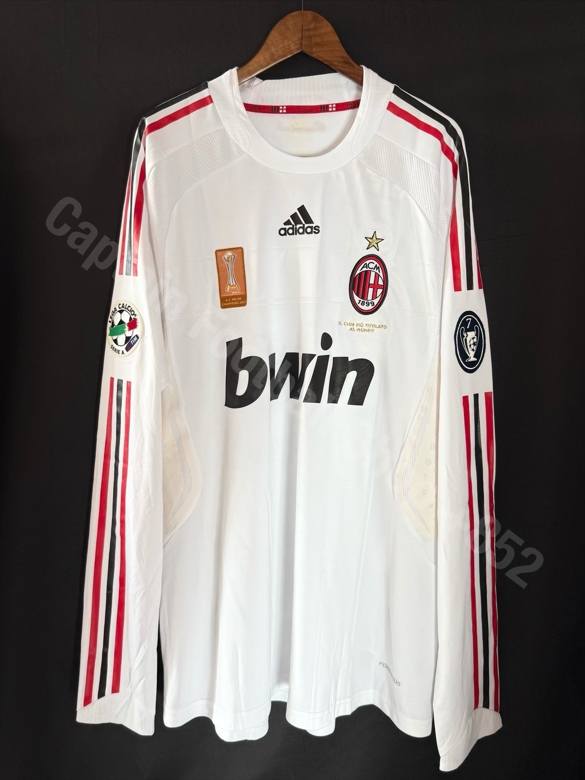 (Match Issue) AC Milan 2008-2009 Adidas L/S Away Match Worn Issue Shirt #22 KAKA