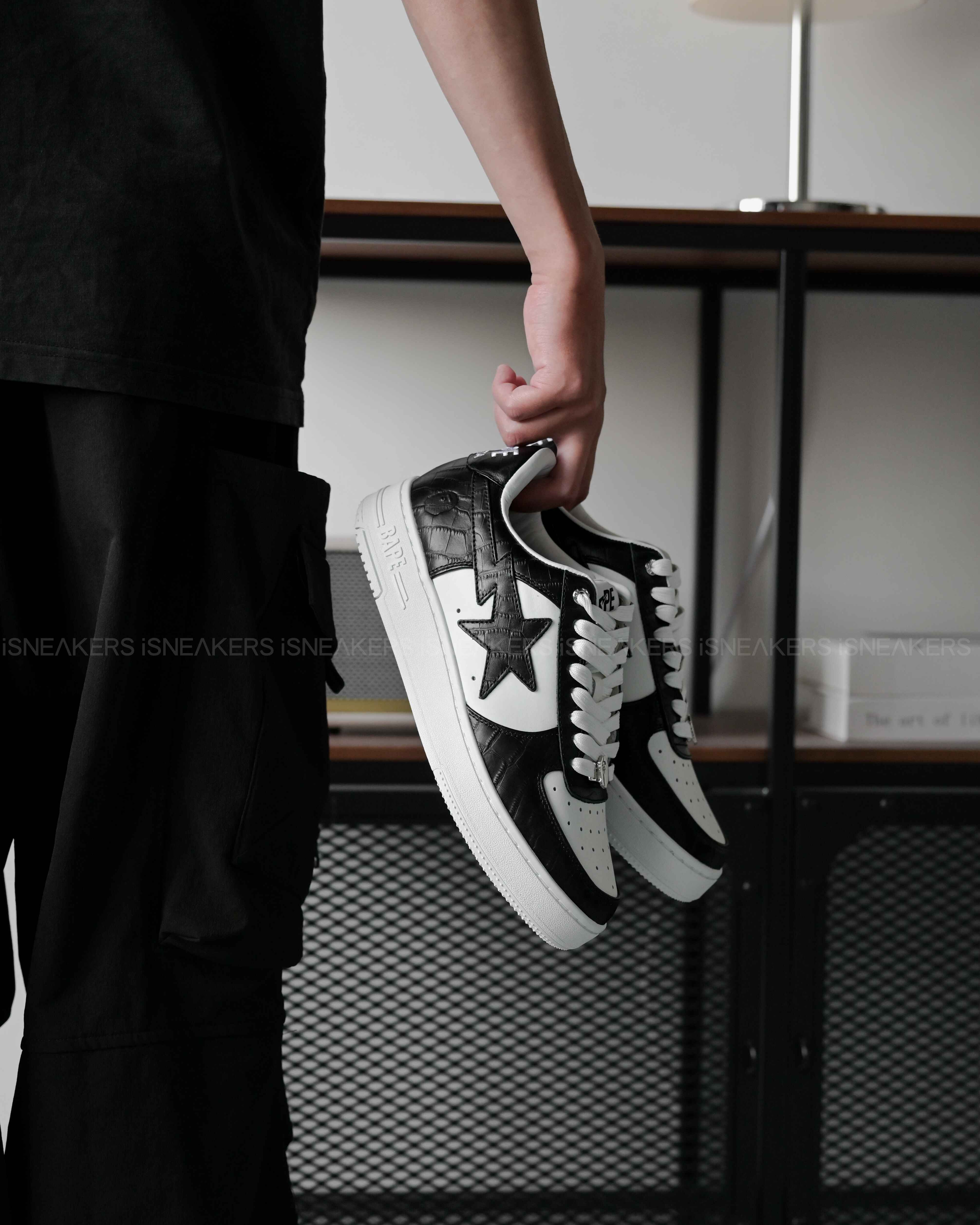 iSNEAKERS｜Bape Sta Low 壓紋皮革流星鞋 灰白 / 海軍藍白 /  天空白藍 / 黑白