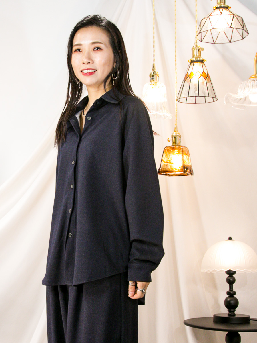 ⬇️開倉低至半價😱FINALSALE📣 全開胸扣鈕．雙面料TOP ＋ 橡根腰．雙面料直腳褲 (SET) 【不設退換】