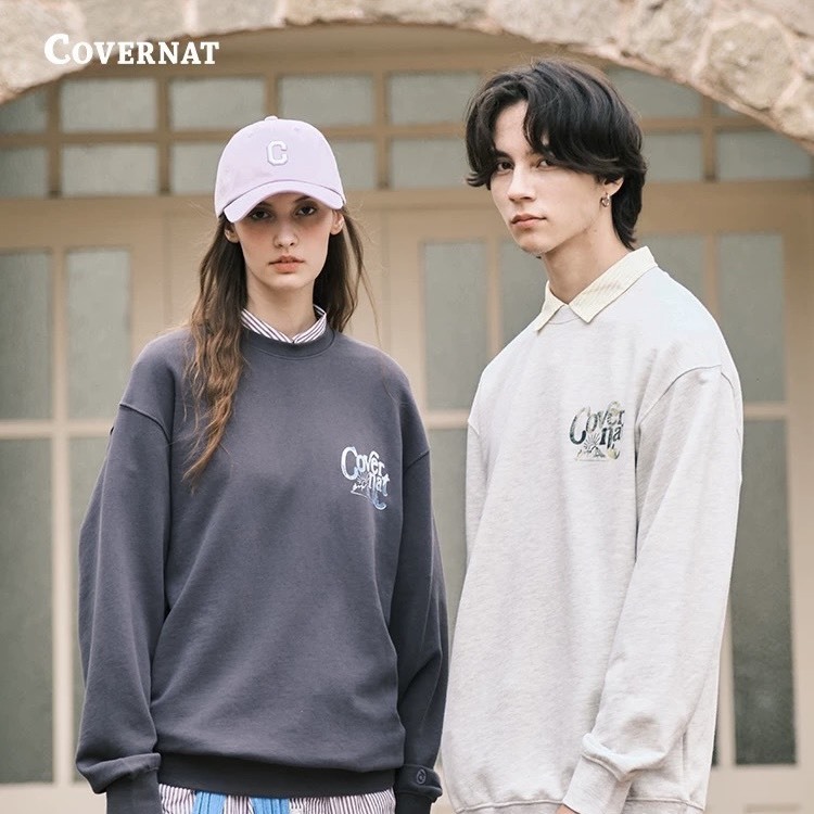 韓國 COVERNAT 字母印花 大學T