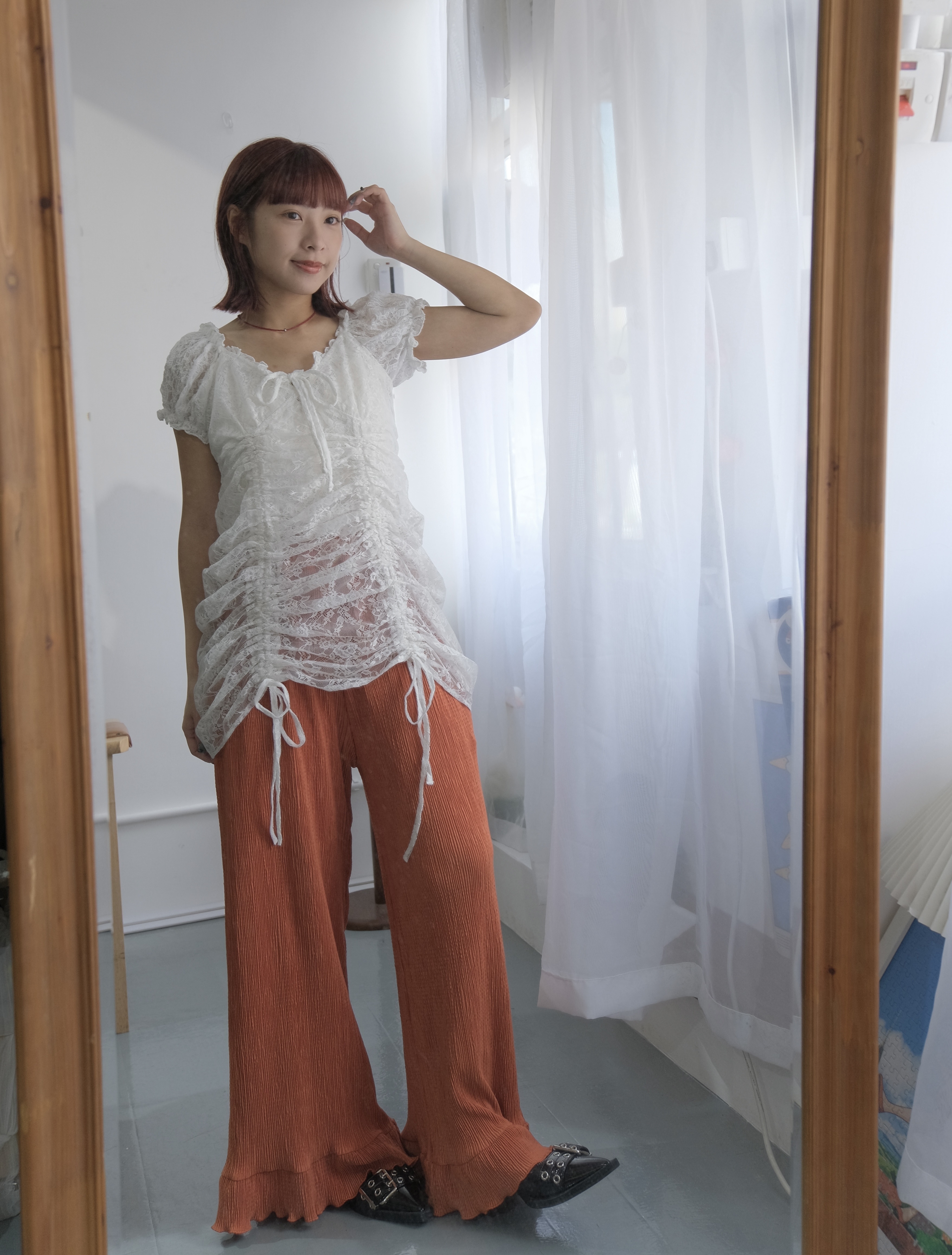 2ways糖果色lace緊身top