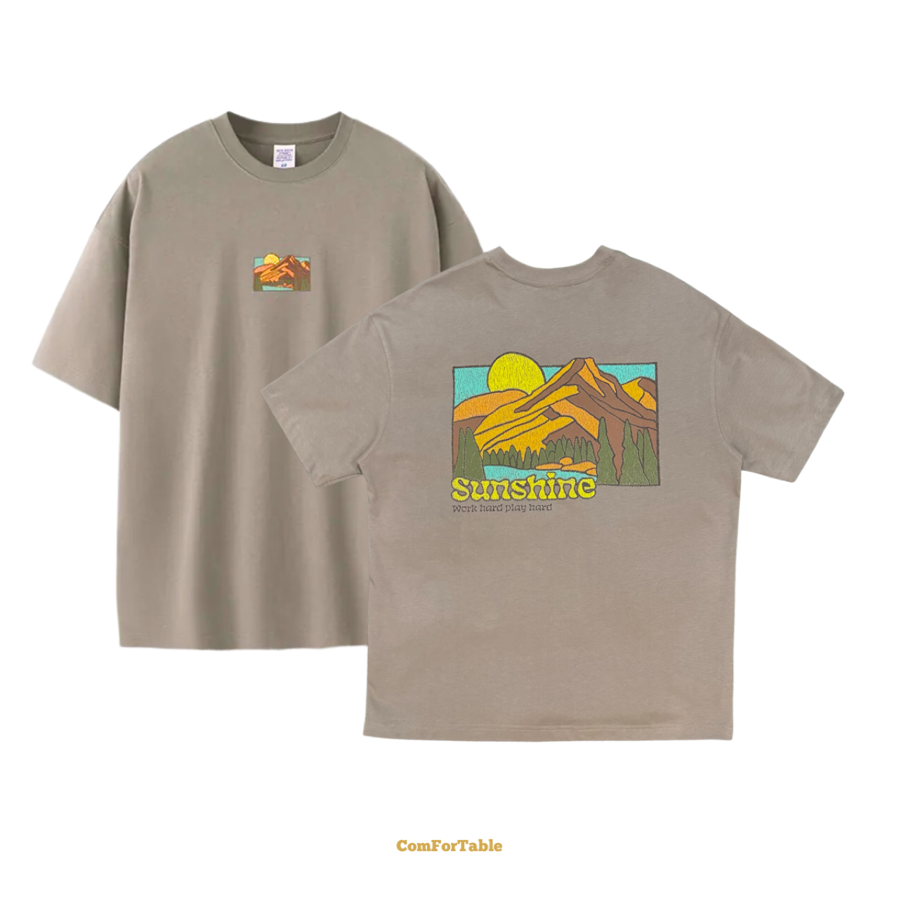 265g發泡印花山脈短TEE