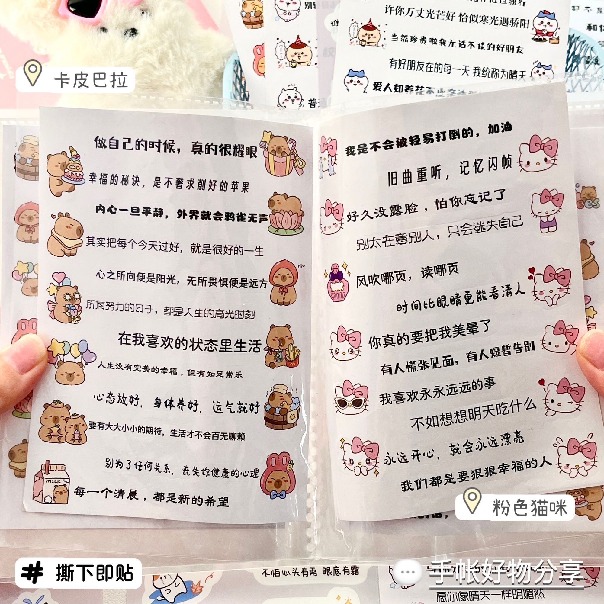 卡通治愈文字贴纸（款式随机）