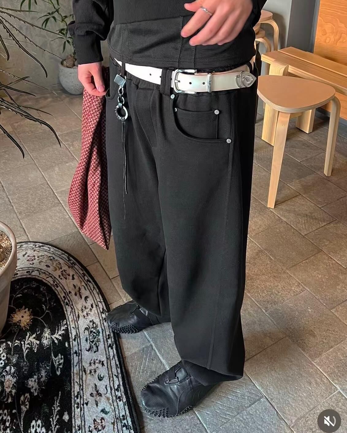 淨色可束腳運動褲 P3171