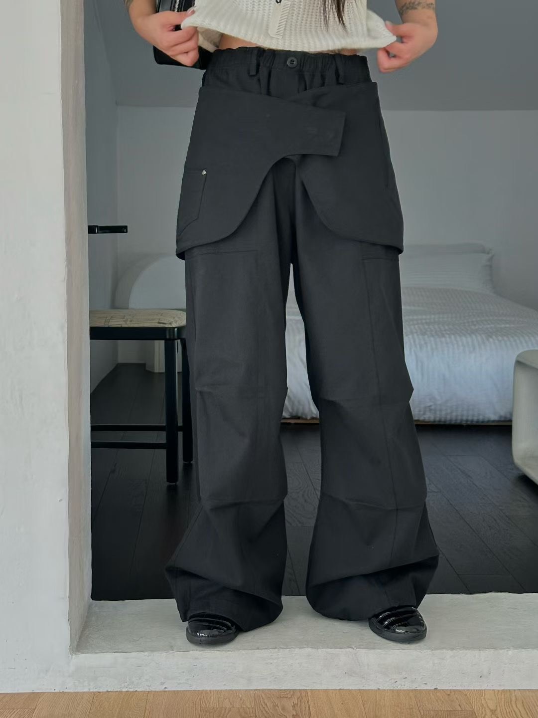 附圍裙個性長褲