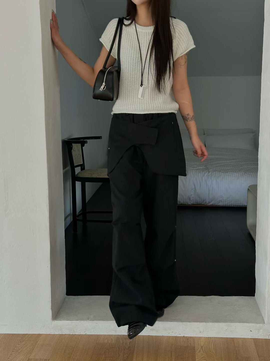 附圍裙個性長褲