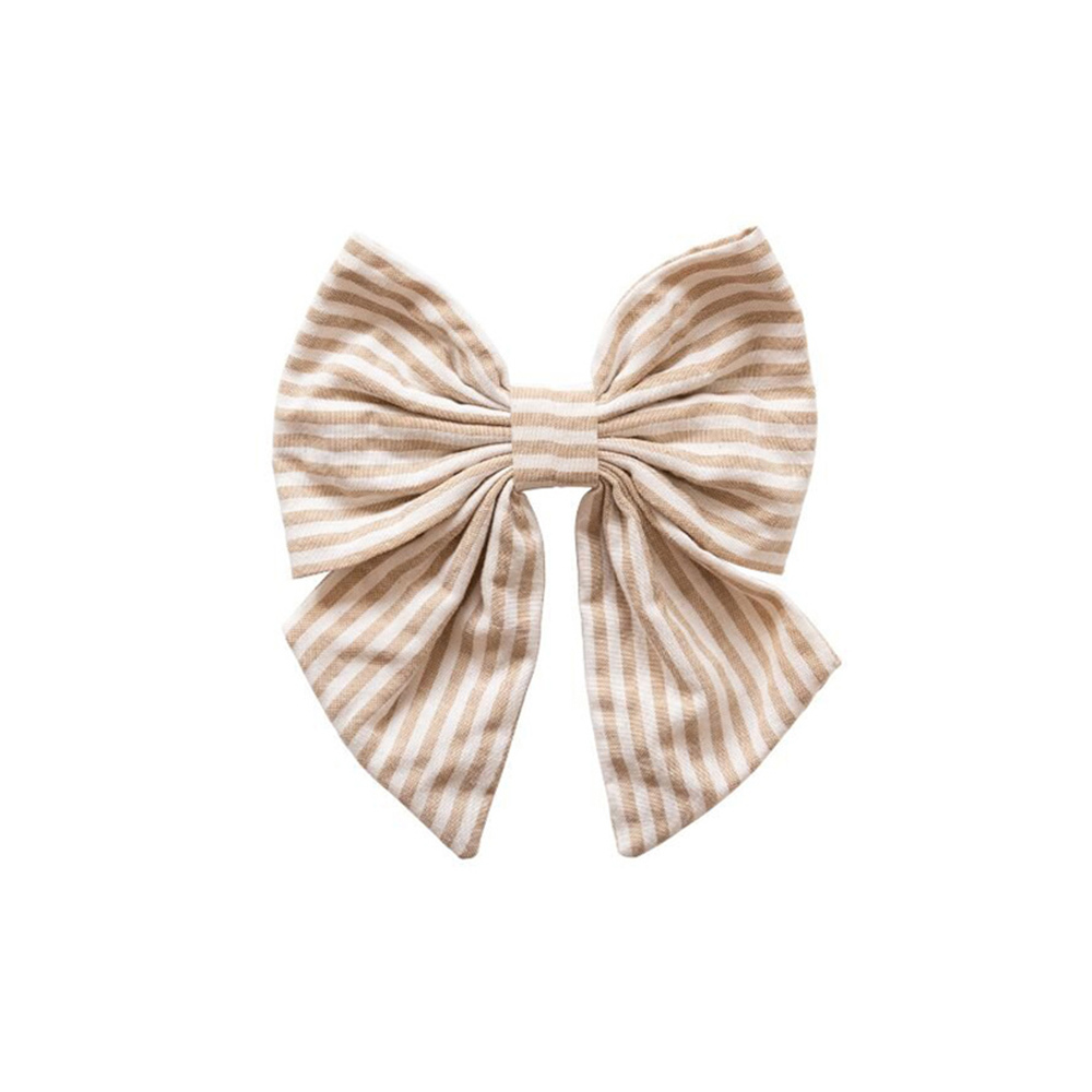 德國Billy loves Audrey 蝴蝶結髮夾-Oatmeal Stripes