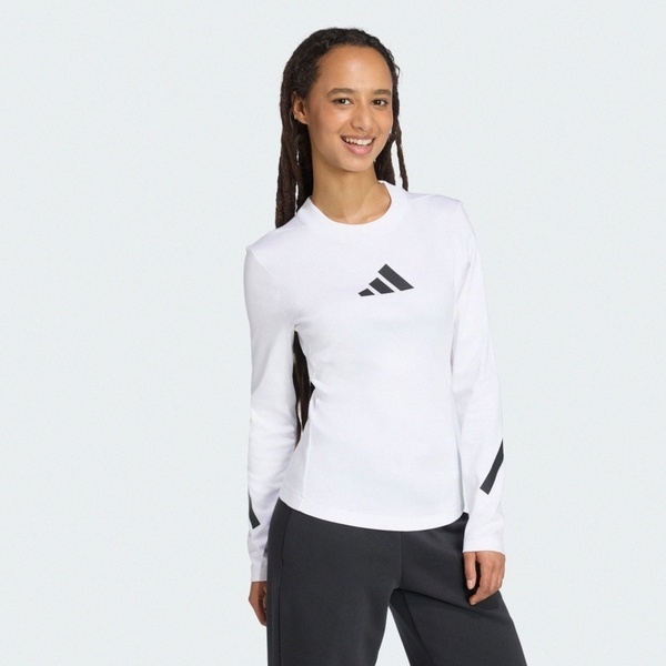 Adidas 愛迪達 W Z.n.e. Ls Tee KE4906 女 長袖上衣 休閒長袖 白 亞版