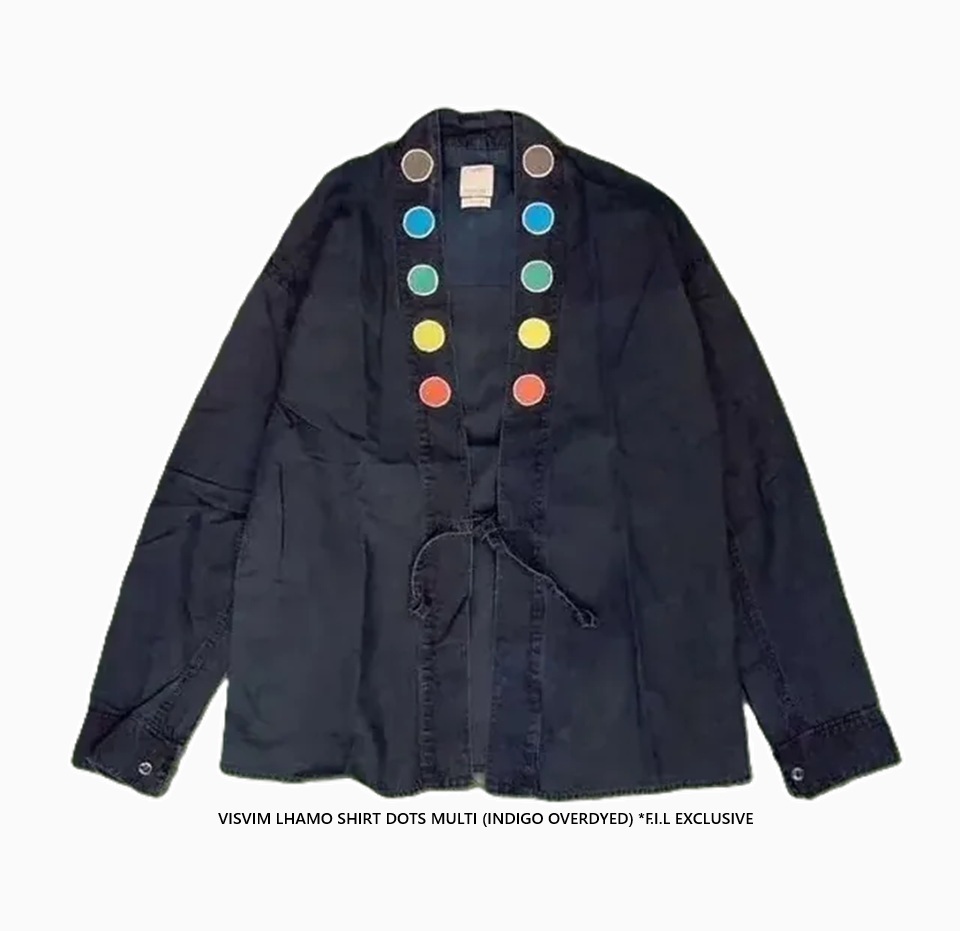 ON SALE : VISVIM LHAMO SHIRT DOTS MULTI (INDIGO OVERDYED) *F.I.L EXCLUSIVE - PRE ORDER ITEM (預訂中)