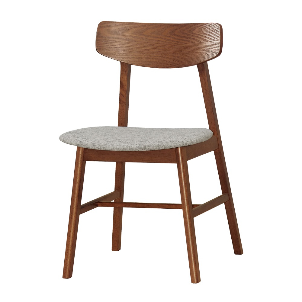 麥諾胡桃色灰布餐椅/單椅