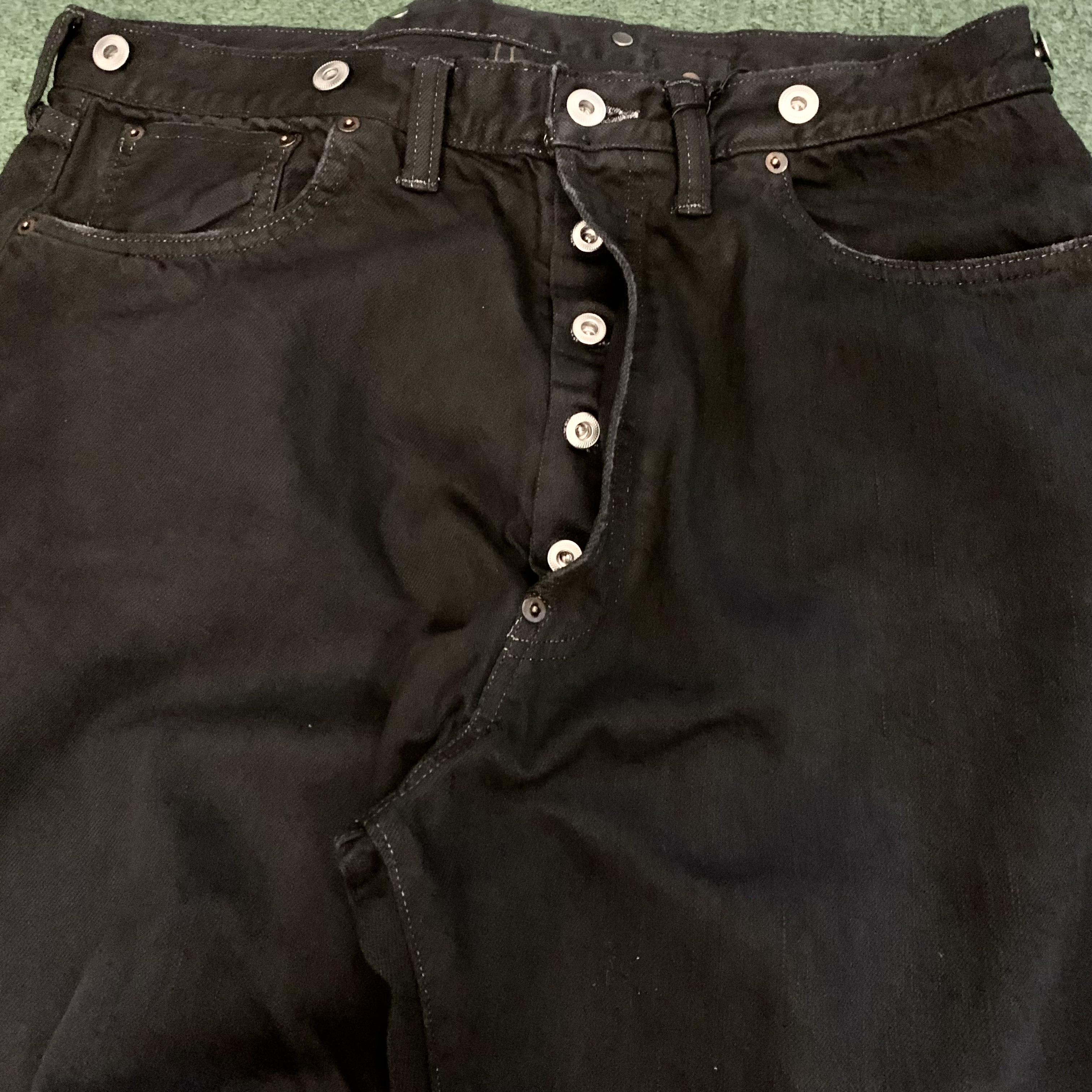 A.PRESSE 2025 A/W No.22 WASHED WIDE DENIM PANTS CUSTOM (25AAP-04-05) - BLACK SIZE 34