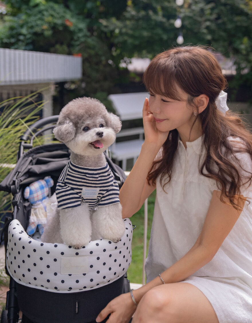 OPAAAP 牛奶點點泡芙推車圍片