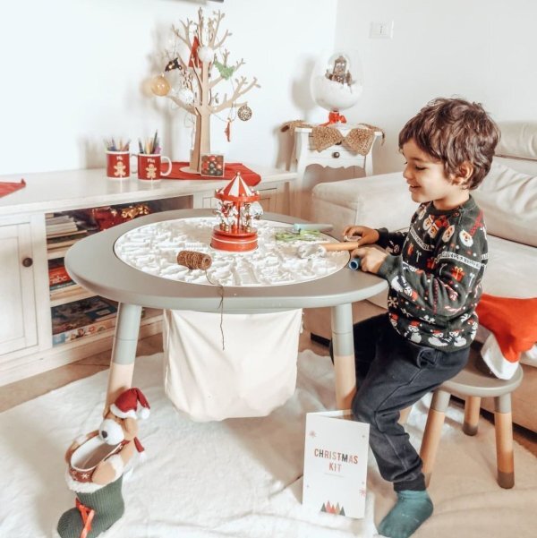 Stokke–MUTable 玩具收納袋,搭配立體遊戲主題,遊戲結束直接將玩具投入洞口,輕鬆收納