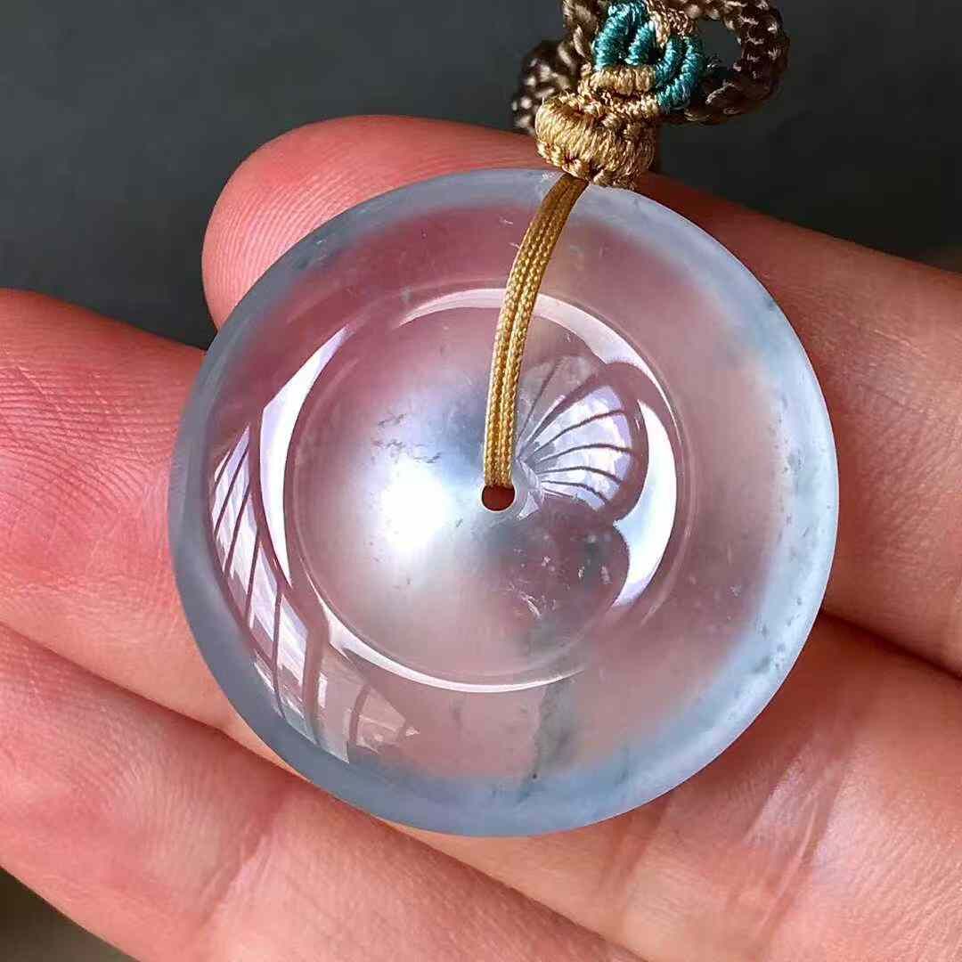 925557 翡翠玻璃種飄花平安扣吊墜 (26.3mm直徑)