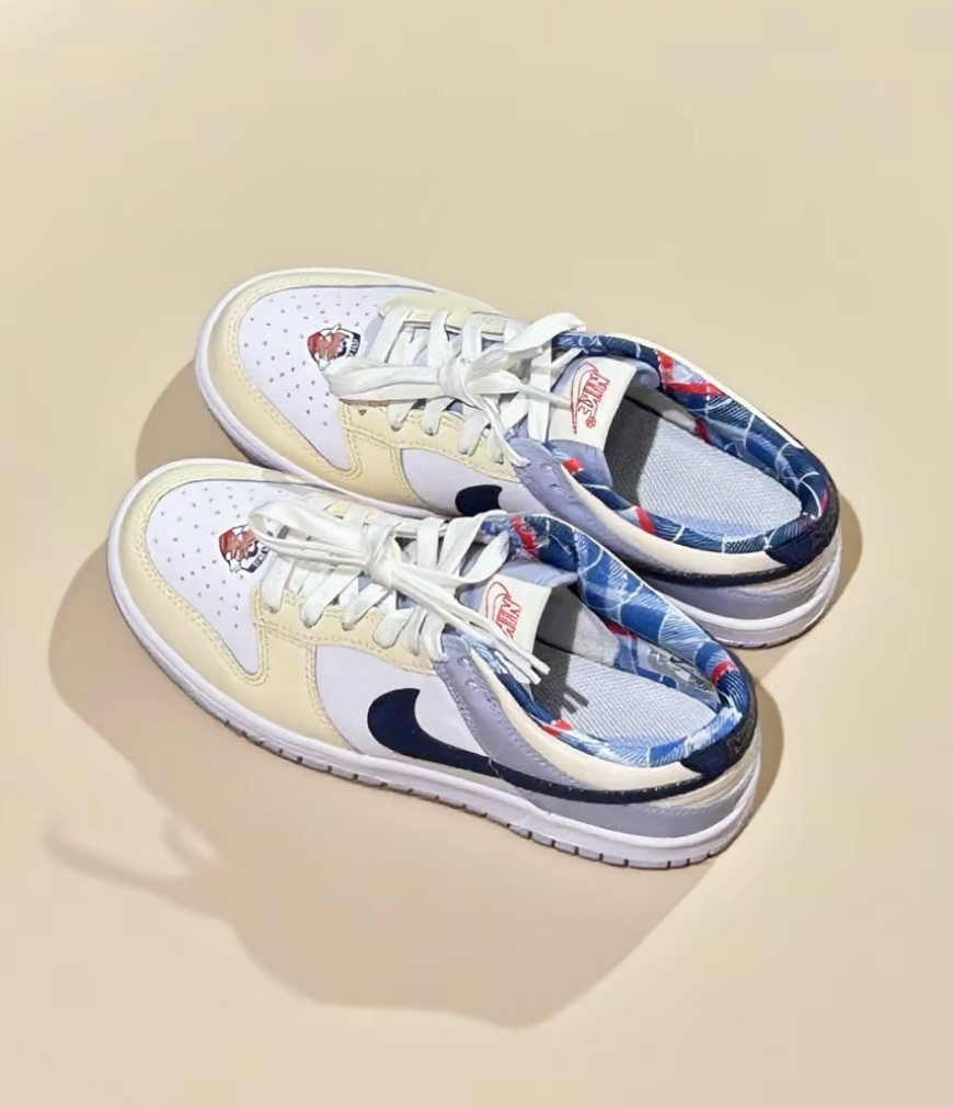 大童鞋 女生尺寸 NIKE DUNK LOW GS 'Just Do It' 米白淡紫 經典 拼接 休閒鞋【IH7343-141】