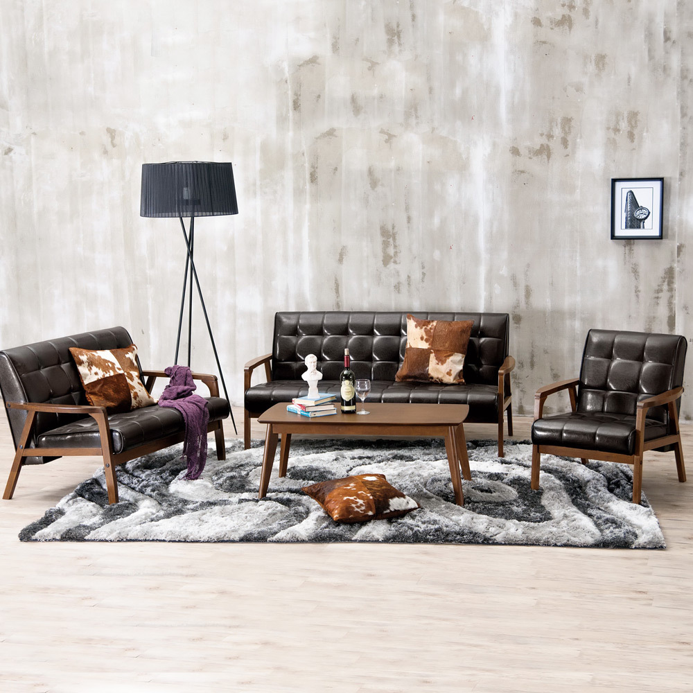 曼哈頓實木沙發椅組(1+2+3人座)