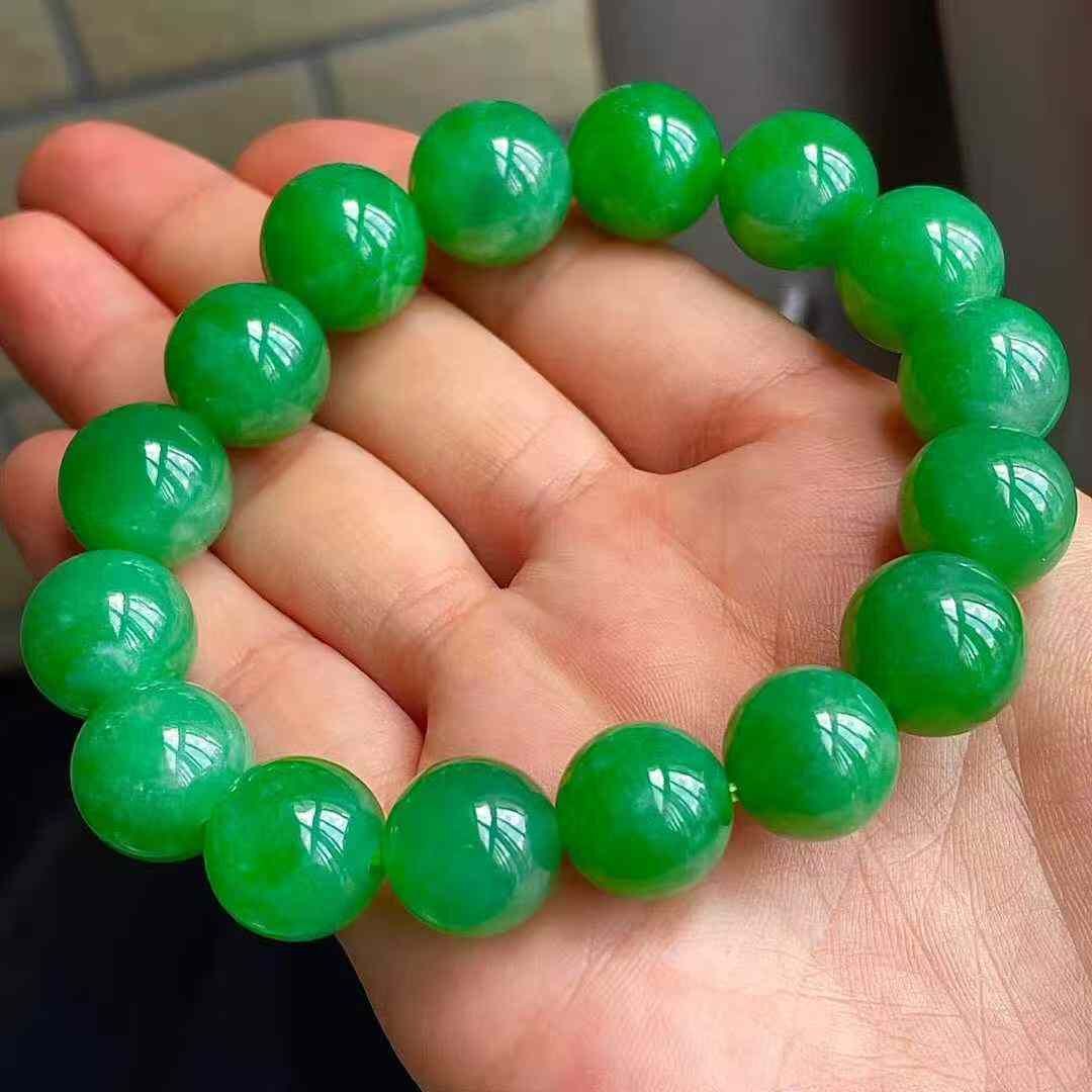 翡翠冰陽綠手串 (12.7mm直徑),天然翡翠A玉, 緬甸玉, Jade, Jadeite