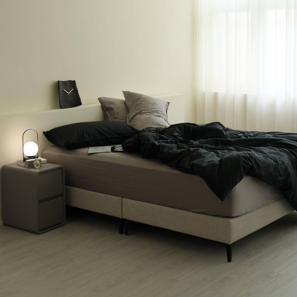 300織精梳純棉｜100%純棉｜雙色配｜寂夜黑ｘ雲羽灰