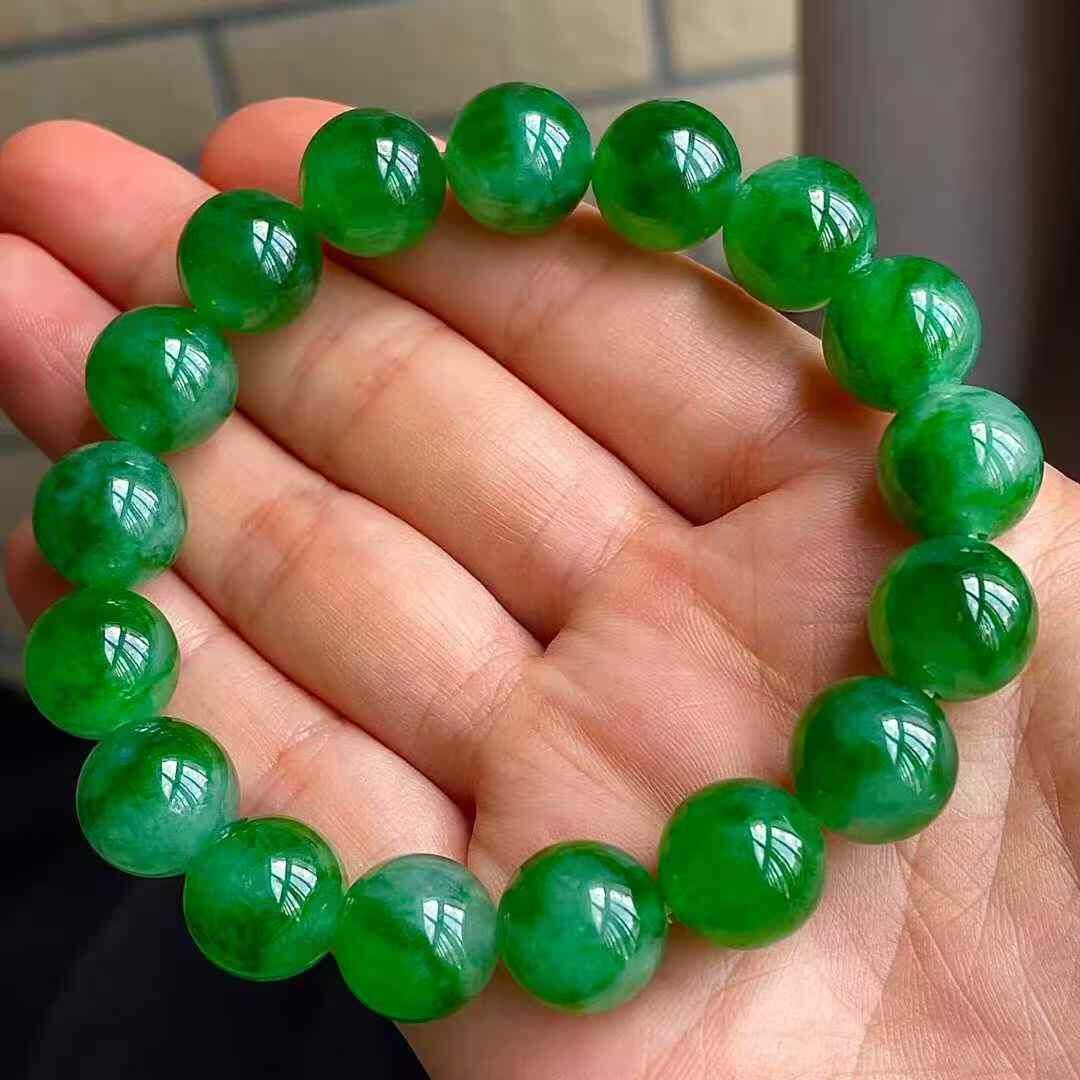 925560 翡翠冰辣綠手串 (12mm直徑)