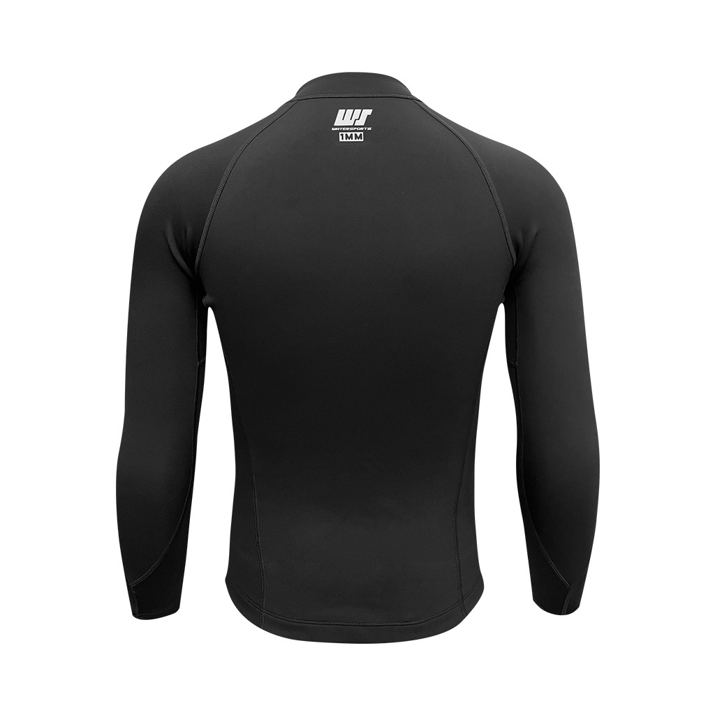 1mm 中性高領短纖抓毛游泳保暖夾克 - 黑