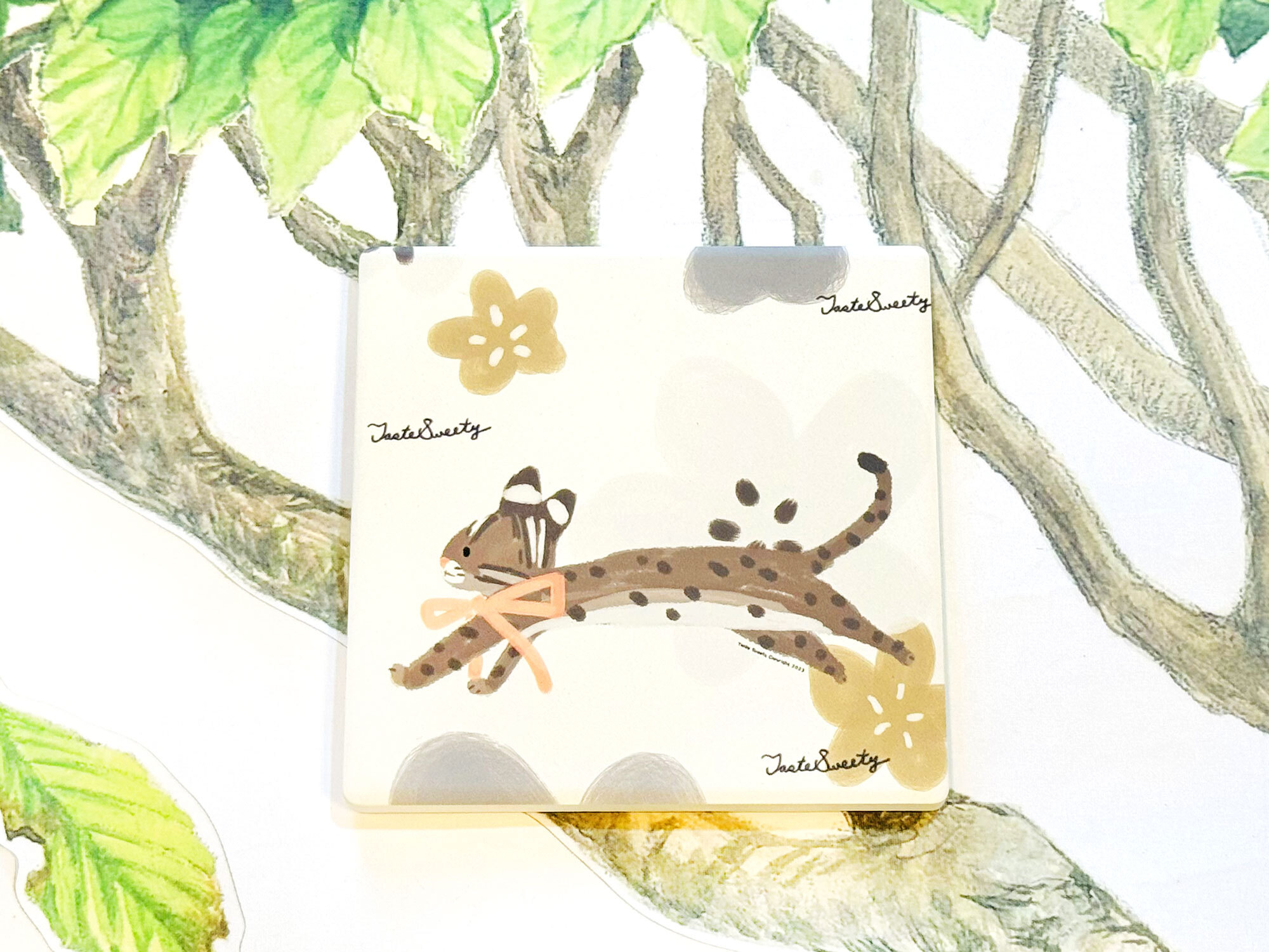 花石虎陶瓷杯墊