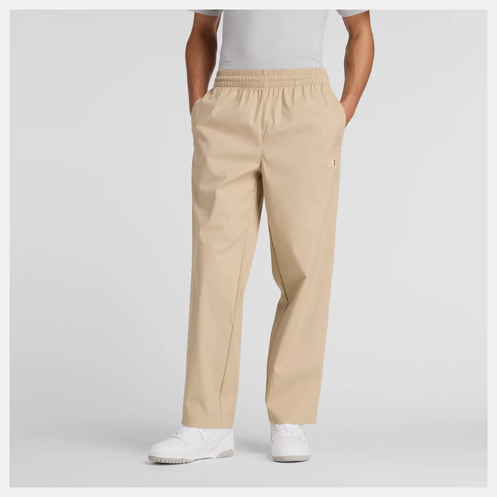 NEW BALANCE 長褲 NB 卡其 刺繡 休閒長褲 男 AMP53549SOT