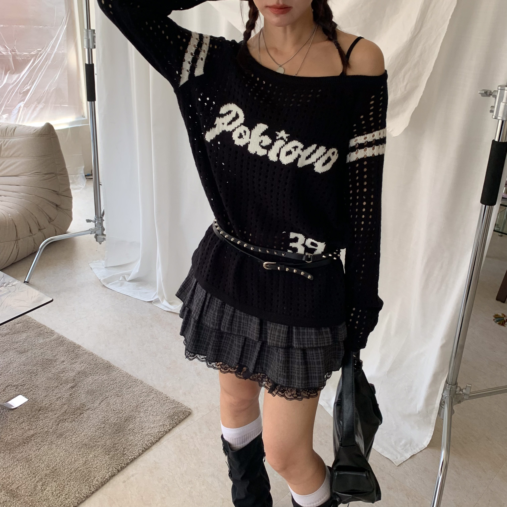 ISA_超會搭計畫! 設計感鉚釘雙層皮革腰帶_59007