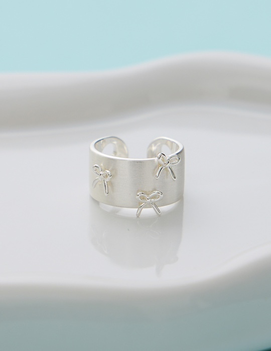 立體緞帶霧紗可調戒指