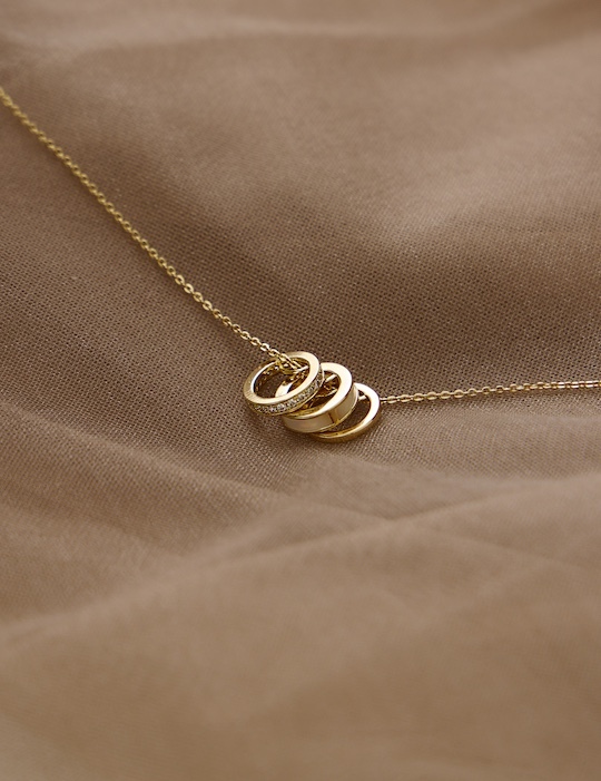 閃耀三環光芒項鍊(金)