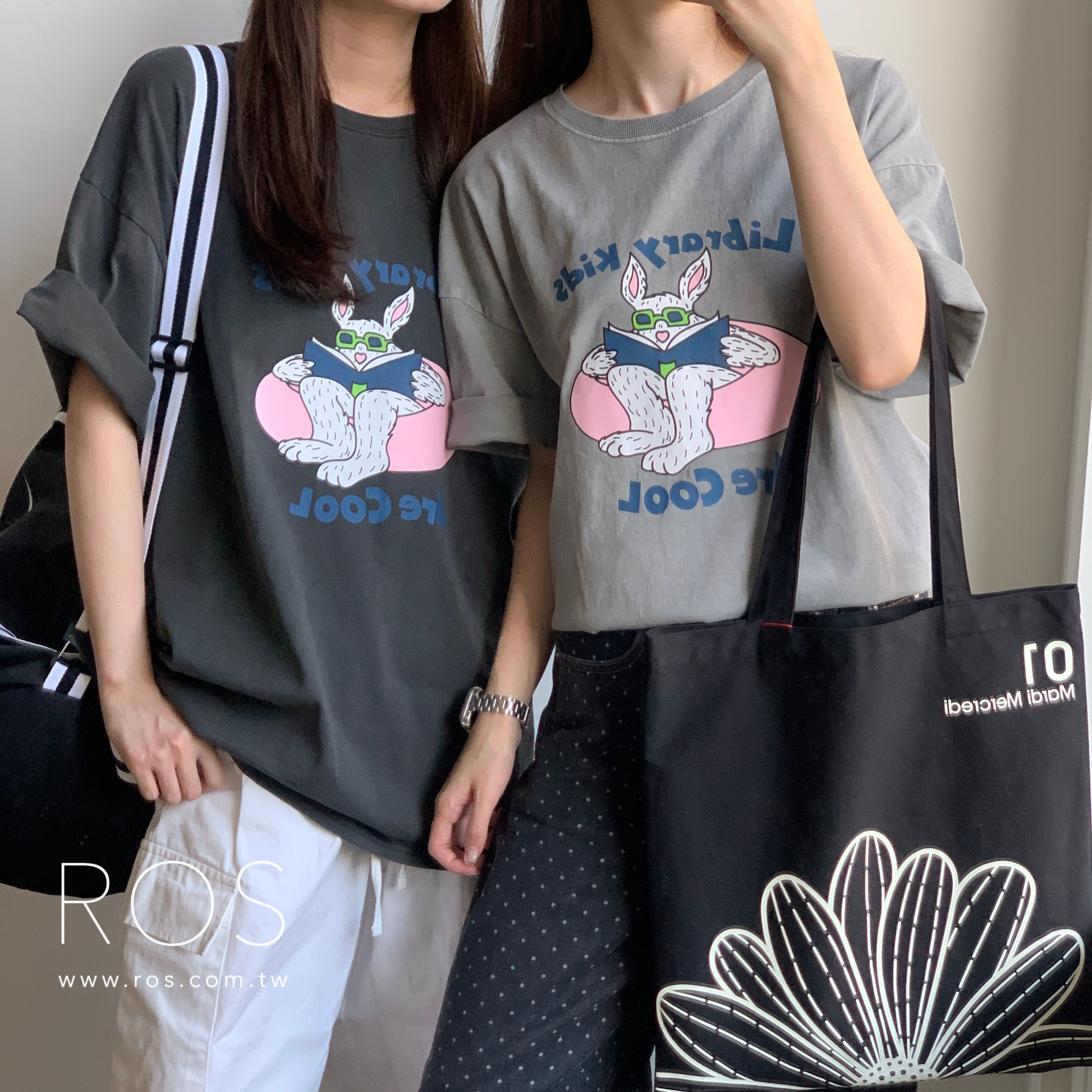 ❄️夏日涼感必備❄️Library Kids 墨鏡兔印花 短T(2colors)