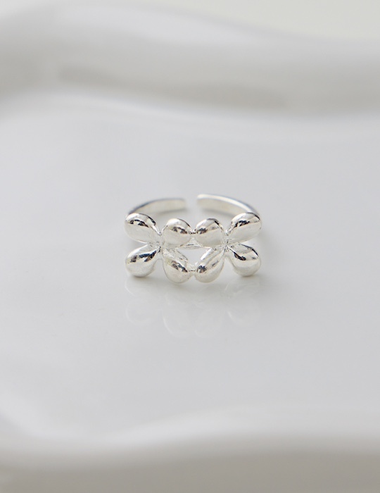 雙倍Lucky四葉草可調式戒指