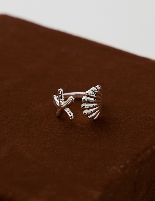 夏日貝影海星可調式戒指