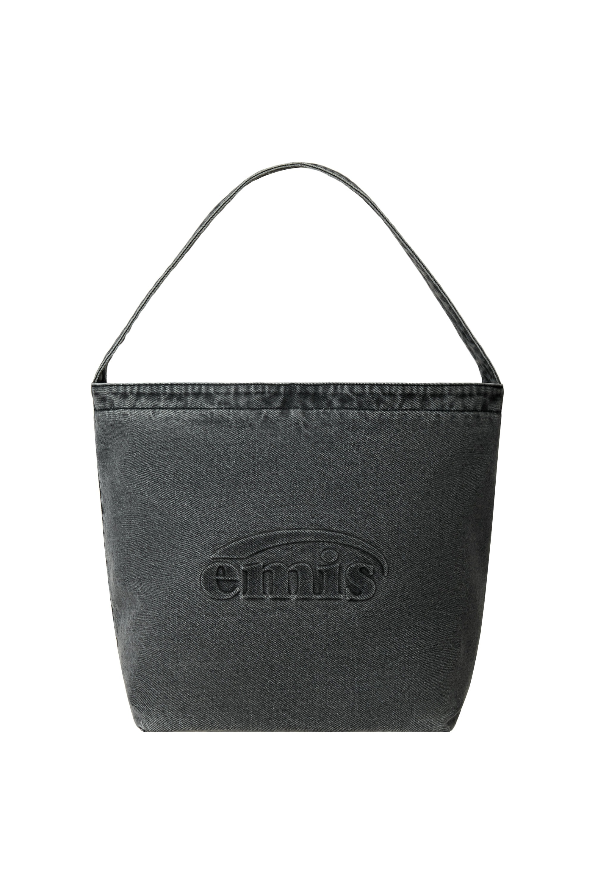 EMIS LOGO EMBOSSED DENIM SHOULDER BAG