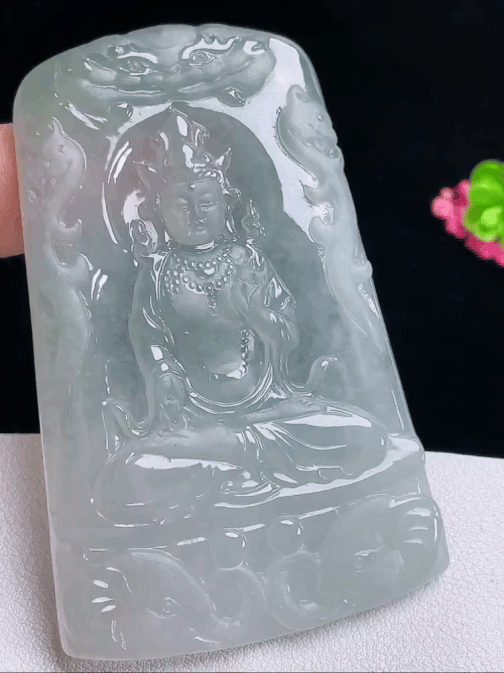 92519 翡翠觀音牌