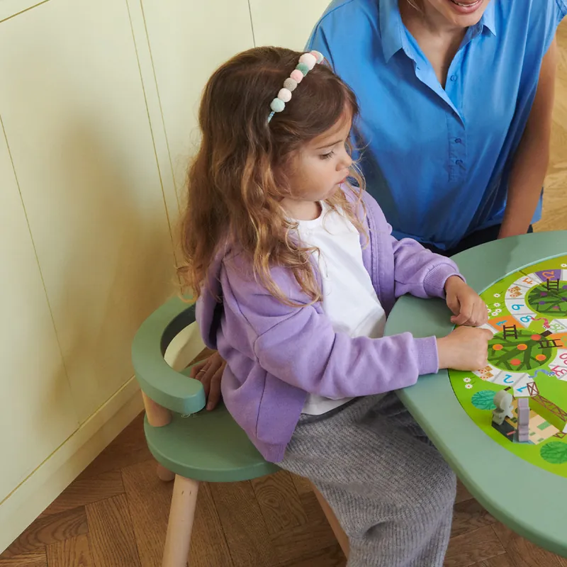Stokke–MUTable Chair 多功能兒童椅,弧形桌角設計,桌腿防滑保護墊