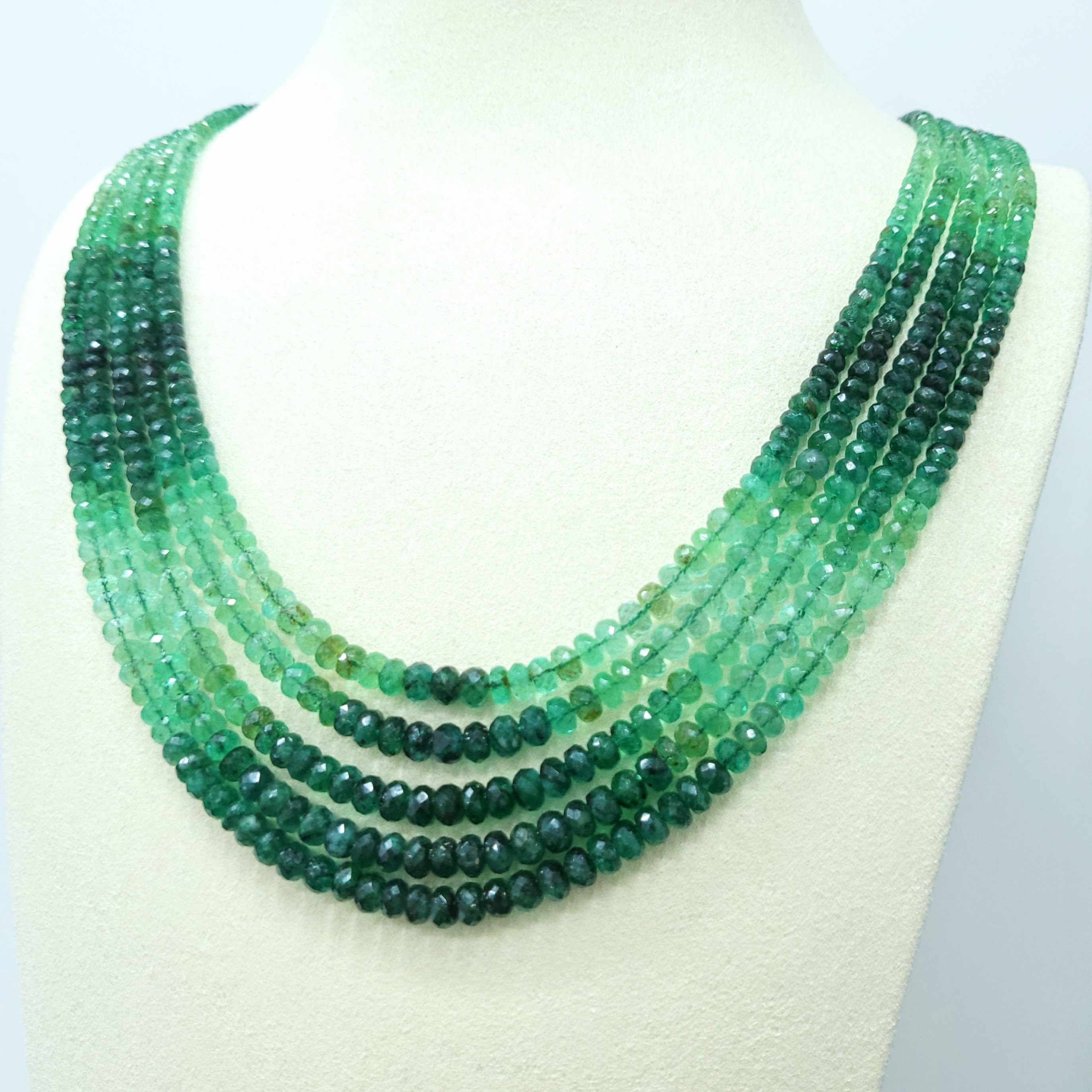 Natural Emerald Beaded Necklace