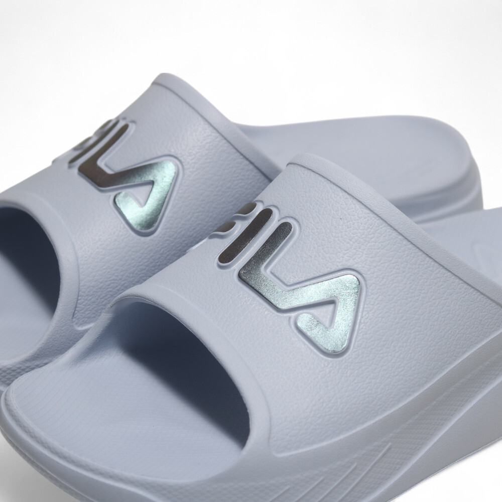 FILA 拖鞋 淡藍紫 金屬LOGO 足弓支撐 防水 厚底拖鞋 男女 4S934Z992