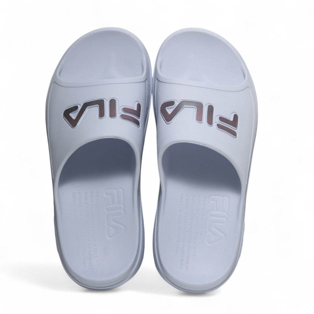 FILA 拖鞋 淡藍紫 金屬LOGO 足弓支撐 防水 厚底拖鞋 男女 4S934Z992