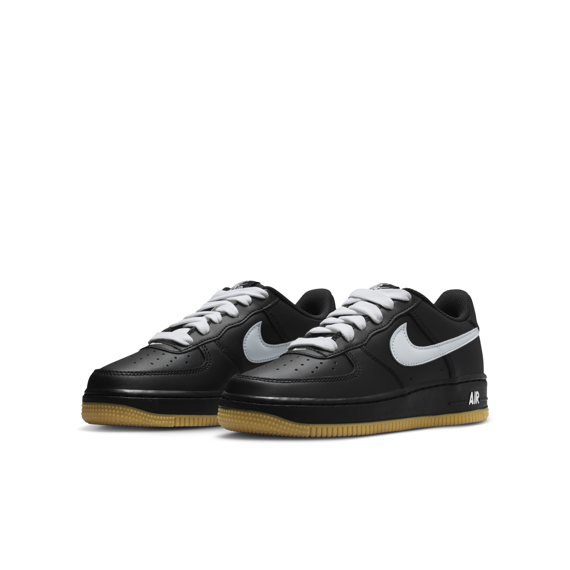 大童鞋 女鞋 NIKE AIR FORCE 1 LV8 3 GS 黑白 皮革 焦糖底 寬鞋帶 休閒鞋【HQ1911-001】AF1