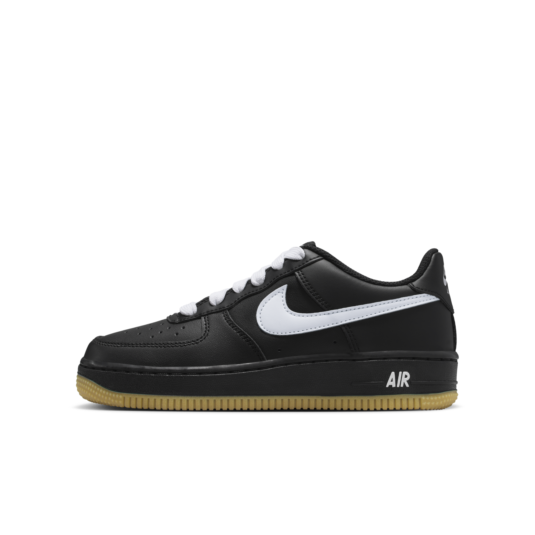 大童鞋 女鞋 NIKE AIR FORCE 1 LV8 3 GS 黑白 皮革 焦糖底 寬鞋帶 休閒鞋【HQ1911-001】AF1