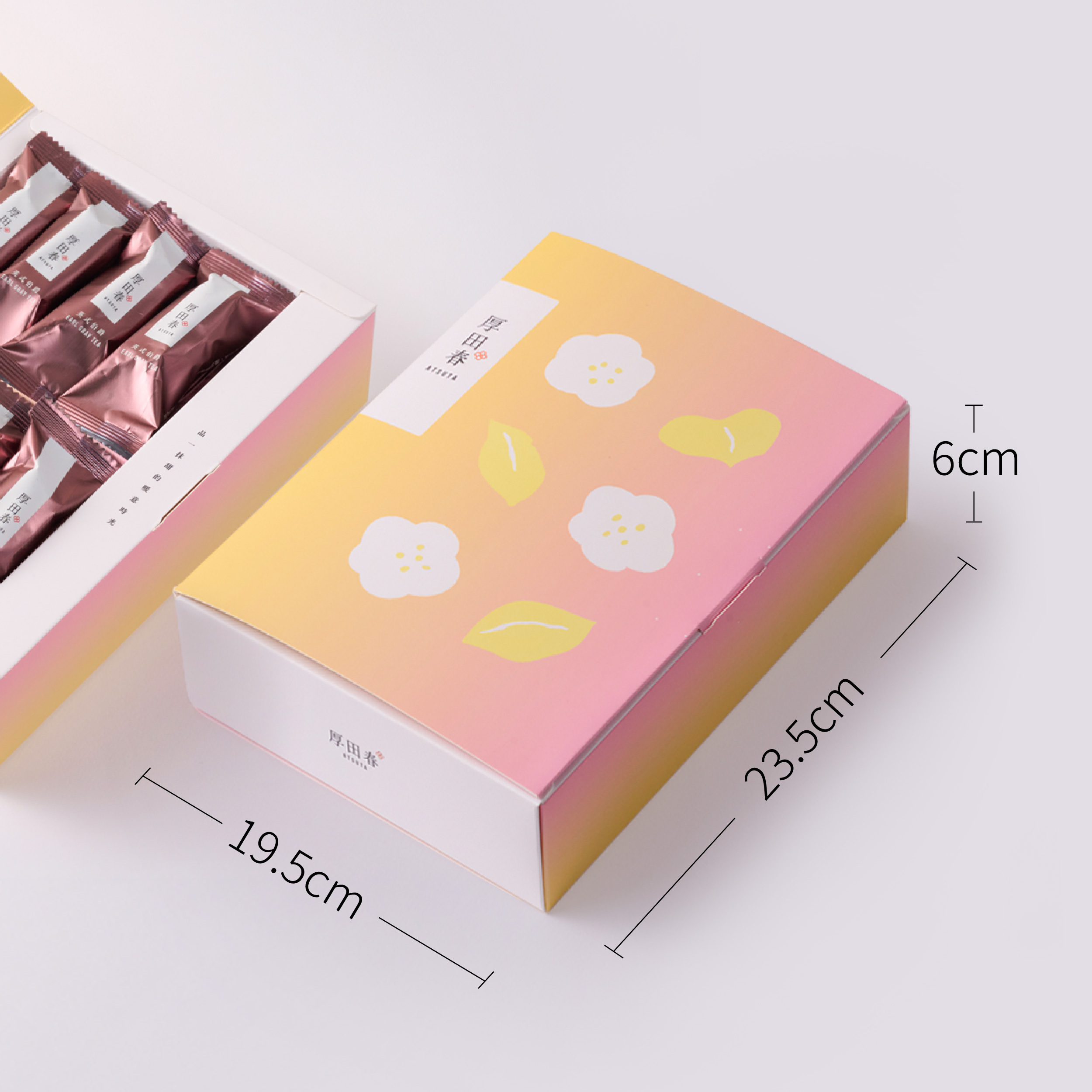 厚田春 - 伯爵紅茶濃餡奢蛋捲(禮盒) 獨立包裝 #16條 常溫保存 2 個月 /急凍保存7-8個月 (急凍 -18°C)