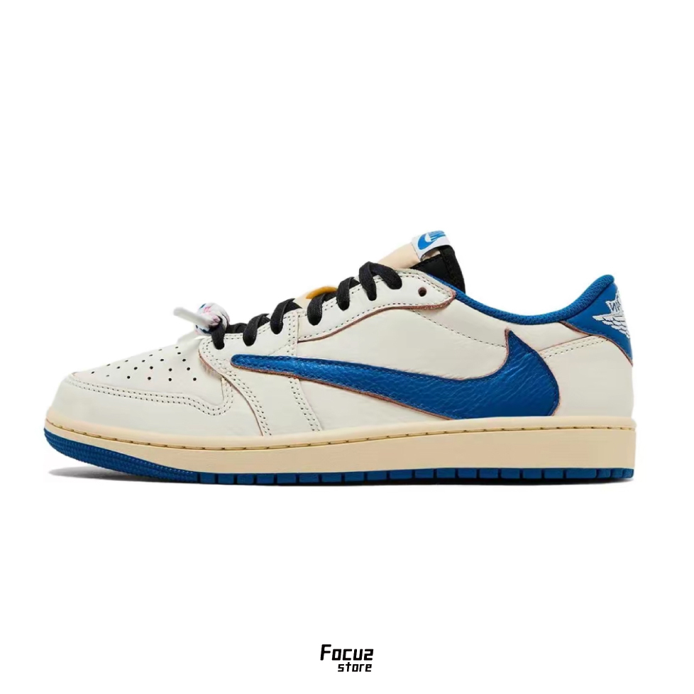 【Focus Store】部分現貨 Travis Scott x Fragment Design x Nike Air Jordan 1 Low OG SP "Sail Military Blue" 閃電藍2.0 倒鉤 DM7866-104