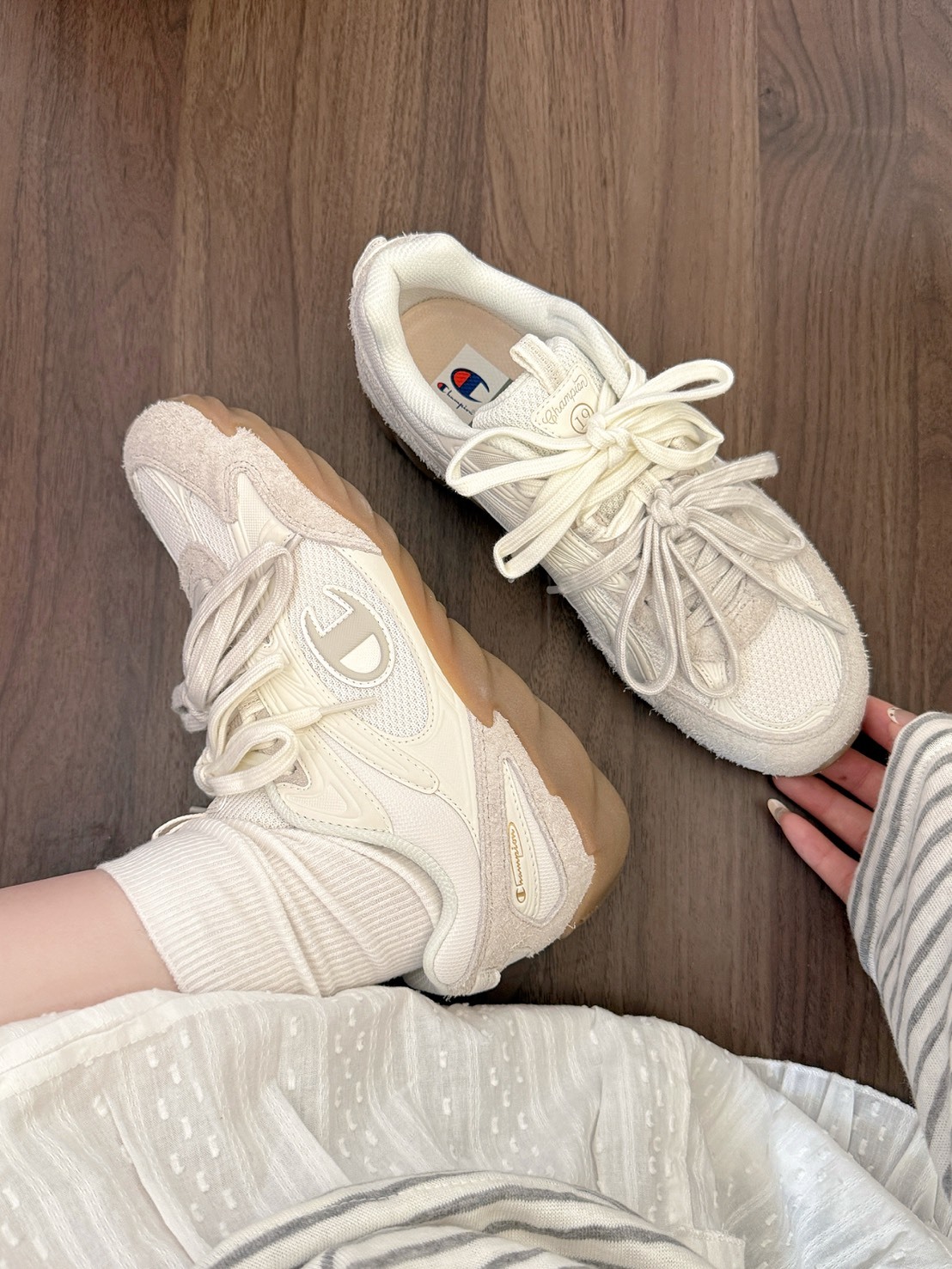 CHAMPION ROCHESTER 渦流版薄底鞋 奶白