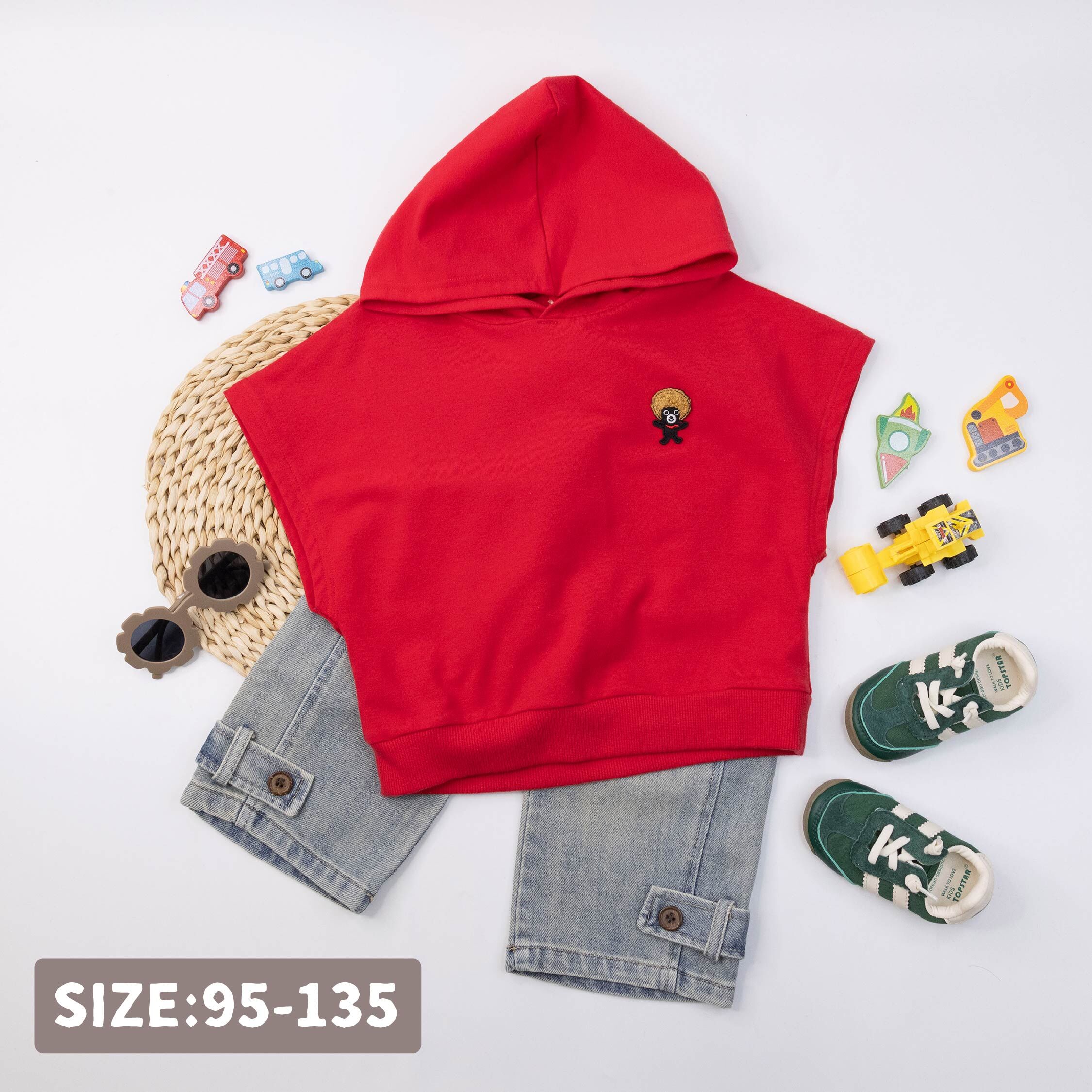 范侖鐵諾【52521】歡樂爆炸頭熊熊連帽背心/上衣